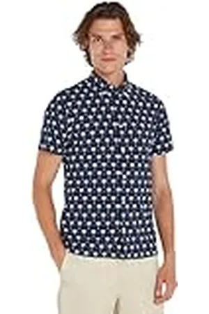 Tommy Hilfiger Camisa Hombre Mini Palm Print Manga corta, Mehrfarbig (Multicolor), M