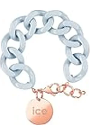 Ice-Watch ICE Jewellery, Chain bracelet, Pastel blue/Rose-gold, Pulsera de malla azul XL para mujer con medalla de oro rosa (020920)