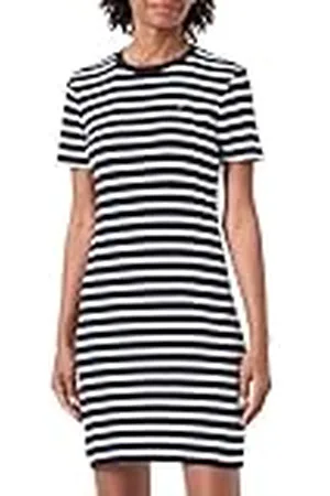 Tommy Hilfiger Vestido Mujer New Cody Slim Short Dress de Algodón, Multicolor (Breton Ecru/Desert Sky), 3XL