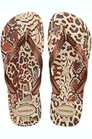 Havaianas Top Animals, Chanclas, Cómodas, Ligeras y Duraderas, Suela con Estampado de Animal Print, Tiras Anchas y Suela Flexible, Mujer