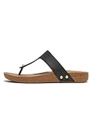 FitFlop Iqushion-Sandalias de Piel, Mujer, Black, 37 EU