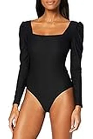 Urban classics Ladies Rib Puffer Sleeve Body LS Camiseta, , M Mujeres
