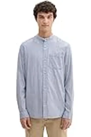 TOM TAILOR 1042539 Camisa, 36058-Estructura de Hueso Azul, XXL para Hombre
