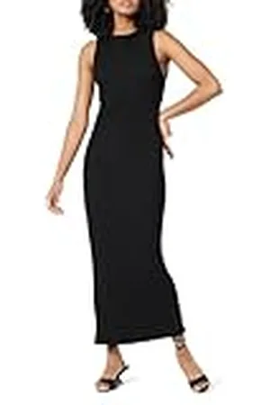 THE DROP Lena High Neck Textured Midi Dress Vestidos, , L