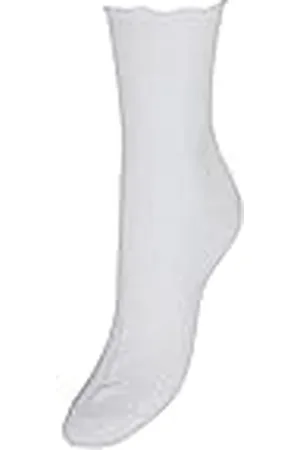 VERO MODA Vmmagic Noos-Calcetines con Purpurina, Blanco Nieve, Talla única para Mujer