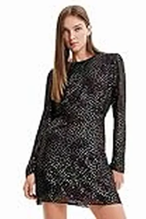 Desigual Vest_lensy 2000 Black Vestido Informal, , L Mujeres