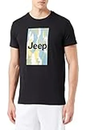Jeep O102905-B000 J Camiseta Hombre Estampado Grande Fondo de Camuflaje de Corteza J23W Hombre Black M