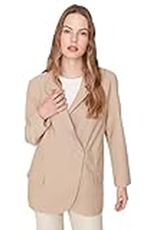Trendyol Damen Plain Webstoff Blazer Abrigo, , 34 De Las Mujeres