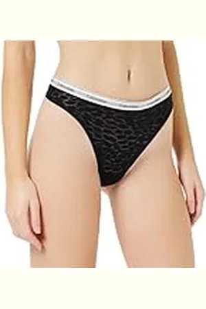 Calvin Klein Tanga Pierna Alta, Tangas Mujer, Negro, XS