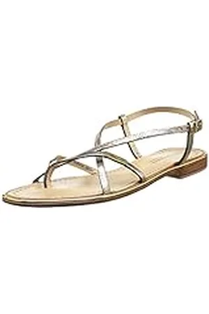 Les Tropéziennes par M Belarbi Monaco, Sandalias con Correa de Tobillo Mujer, Dorado (Or/Serpent), 38 EU