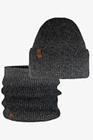 Buff ® Dúo Pack Knitted Hat Marin Graphite Negro y Knitted & Fleece Neckwarmer Marin Graphite Negro Talla única Adulto