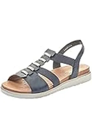 Rieker Frühjahr/Sommer V5051, Sandalias con Pasador en T Mujer, Azul (Pazifik 14), 37 EU