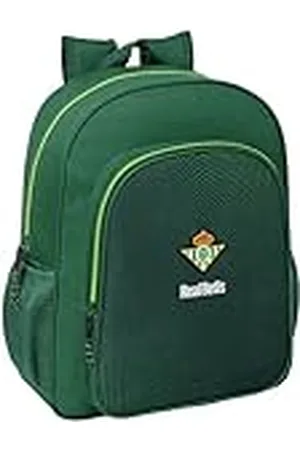 Safta REAL BETIS BALOMPIÉ - Mochila Junior, Adaptable a Carro, Ideal para Niños de Diferentes Edades, Cómoda y Versátil, Calidad y Resistencia, 32x12x38 cm, Color