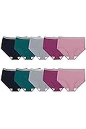 Fruit Of The Loom Ropa Interior Eversoft de algodón para Mujer, sin Etiquetas y Transpirable, Disponible en Tallas Grandes, Calzoncillos de Talla Grande - Mezcla de algodón - Paquete de 10