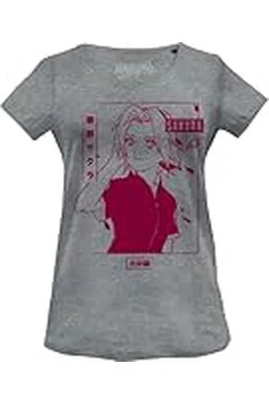 Naruto Wonarutts040 Camiseta, Gris Melange, L para Mujer