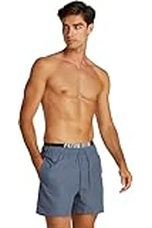 Calvin Klein Bañador Hombre Medium Double con cintura ajustable, Azul (Grisaille), XXL