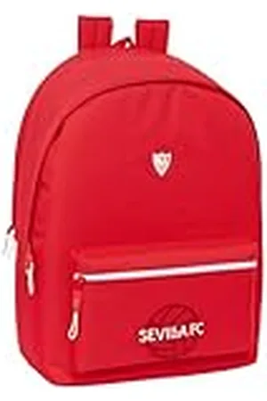 Safta SEVILLA FC - Mochila para Portátil 15.6" y USB, Ideal para Jóvenes de Diferentes Edades, Tejido Reciclado, Cómoda y Versátil, Calidad y Resistencia, 31x18x44 cm, Color