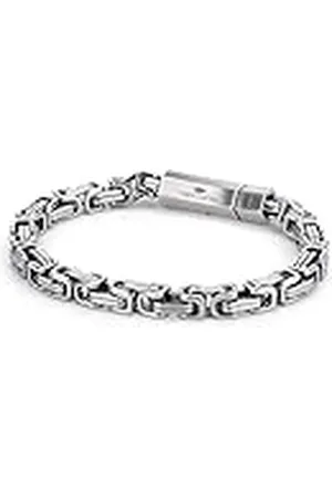 Fynch-Hatton Pulsera bizantina de acero inoxidable, 21 cm, Acero inoxidable, No es una piedra preciosa