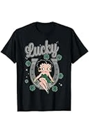 Betty Boop Herradura de la suerte con clavos de olor del día de San Patricio Camiseta