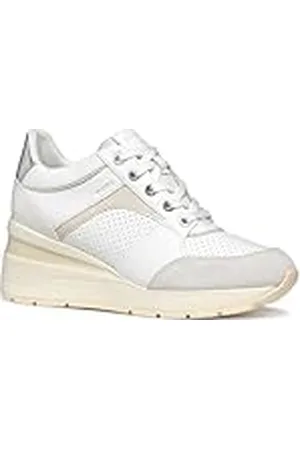 Geox D ZOSMA A, Zapatillas Mujer, White/Off White, 41 EU