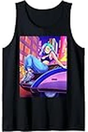 Curlyfox Design Animegirl Anime Manga Girl Linda y Cool Girl 19 Camiseta sin Mangas