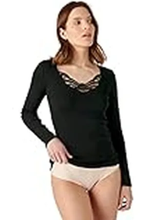 Damart Camiseta de Manga Larga con canalé de guipur Thermolactyl Ropa Interior, , Extra-Large para Mujer