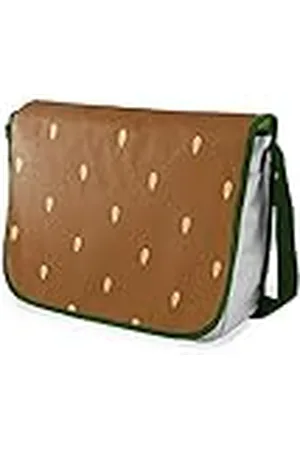 Bonamaison Bolso escolar de mensajero impreso digitalmente con correa caqui para estudiantes, bolsa cruzada, bolsa de mensajero, bolsa de hombro para la escuela, vuelta a la escuela, tamaño: 29 x 36