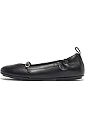 FitFlop Allegro-Cuero Suave Mary Janes, Zapatos Planos Jane Mujer, Black, 37 EU