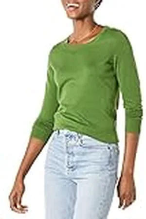 Amazon Jersey de Cuello Caja Ligero de Manga Larga (Disponible en Tallas Grandes) Mujer, , XL