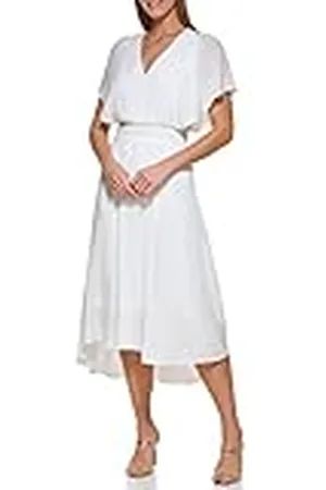 DKNY Sleeveless V-Neck Knit Dress Vestido, , 42 Mujeres
