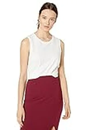 THE DROP Nicole Camiseta sin mangas de estilo gimnasio de cuello redondo para Mujer, , M