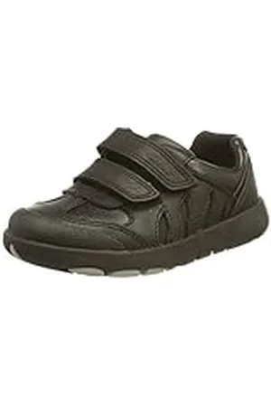 Clarks Rex Stride T, Zapatillas Niñas, Negro (Piel Negra), 25.5 EU