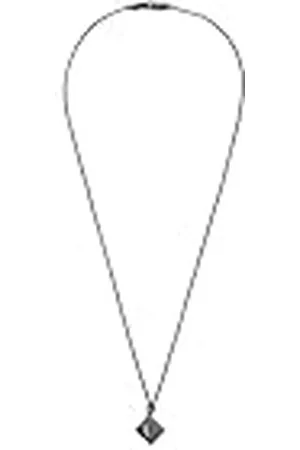 Emporio Armani Collar Para Hombre, Longitud: 525mm; Tamaño Colgante: 10X10mm Gunmetal Collar De Acero Inoxidable, EGS2640060