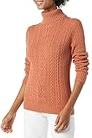 Amazon Jersey de Cuello Vuelto y Punto Cable de Tipo Pescador (Disponible en Tallas Grandes) Mujer, , L
