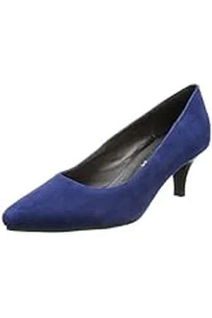 Andrea Conti 0596428 - Zapatos de tacón de Cuero Mujer, Color Azul, Talla 35