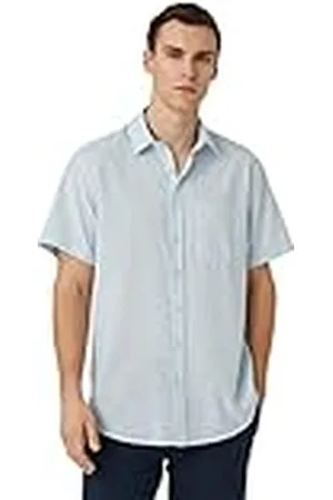 Koton Basic Shirt Short Sleeve Pocket Detailed Classic Neck, Camisa Hombre,