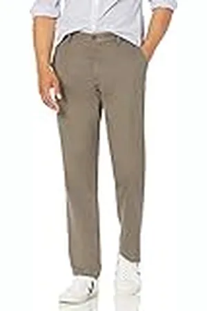 Amazon Pantalón Chino sin Pinzas Antiarrugas de Ajuste Recto Hombre, , 36W / 32L