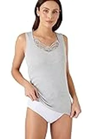 Damart Camiseta de Tirantes de canalé Fino con guipur Thermolactyl Ropa Interior, , XS para Mujer