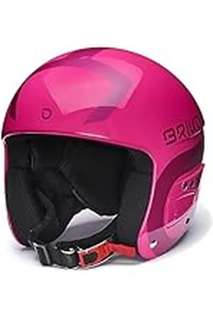 Briko Casco Helmet, Unisex niños, Shiny Red Violet-Metallic Pink, XS