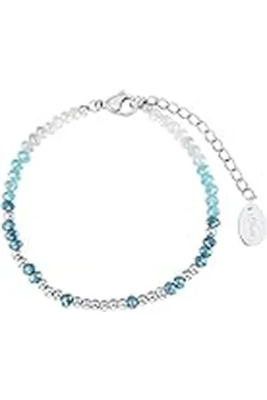 QS by s.Oliver Pulsera de acero inoxidable señoras brazo joyas, con perla de vidrio, 16+4 cm, plata, Viene en caja de regalo de joyería