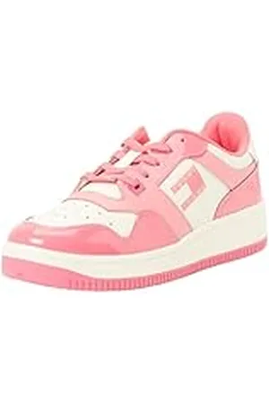 Tommy Hilfiger TJW Retro Basket Patent LTR EN0EN02499, Zapatilla con Suela Cupsole Mujer, Rosa (Pink Alert), 37 EU