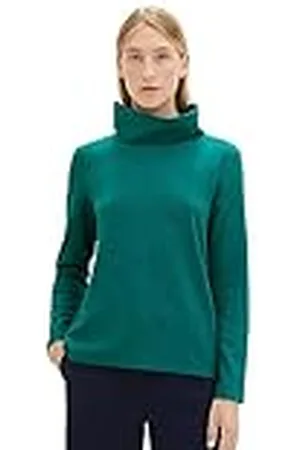TOM TAILOR 1038885 Sudadera, 34027-Estructura de Piedra de Arenque Evergreen, M para Mujer