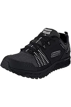 Skechers ESCAPE PLAN, Zapatillas para Hombre, Black (Black Leather/Mesh/Trim Bbk), 43 EU