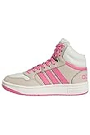 adidas Hoops Mid 3.0 Shoes Kids, Zapatos, Wonder Beige/Pink Fusion/Off White, 28 EU