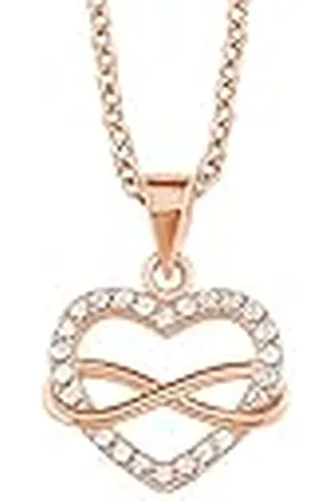 QS by s.Oliver Collar con colgante Collar de señora de plata de ley 925, con sintetizador de circonitas cúbicas, 42+3 cm, color , Infinito, Se entrega en caja de regalo de joyería
