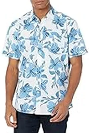 Amazon Camisa Estampada de Manga Corta y Ajuste Normal Hombre, , L