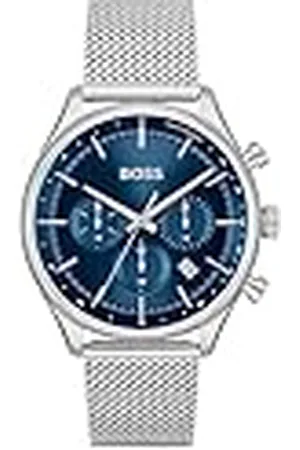 HUGO BOSS Reloj Cronógrafo de Cuarzo para Hombre Colección Gregor con Correa de Malla de Acero Inoxidable Plateada - 1514052
