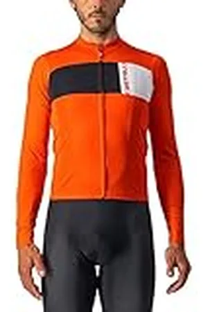 Castelli 4522024-656 PROLOGO 7 LS JRS Sudadera para Hombre, Rojo y Brillante, Color Negro y Marfil XS, , XS