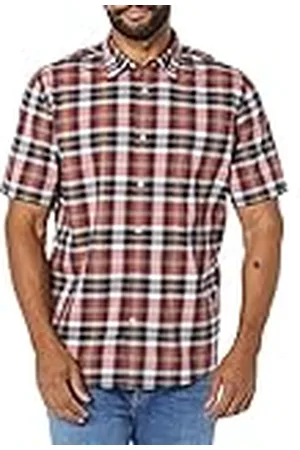 Amazon Camisa de Popelina elástica, Manga Corta (Disponible en Tallas Grandes) Hombre, , XXL