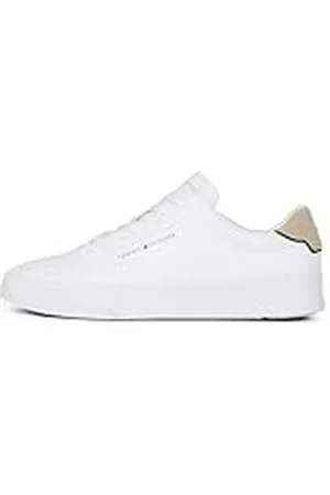 Tommy Hilfiger TH Court LTH Detail ESS Fm0Fm05367 Zapatillas Bajas para Hombre, Blanco (White/Sandal Wood), 46 EU